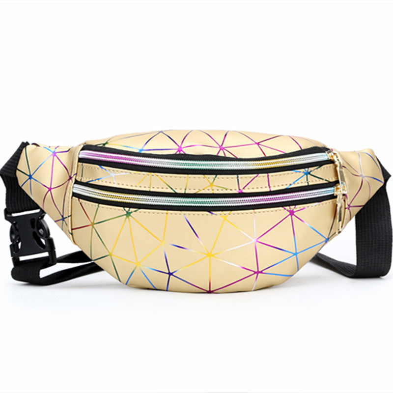 Wholesale Laser waist bag sports PU chest bag single shoulder sequin bag
